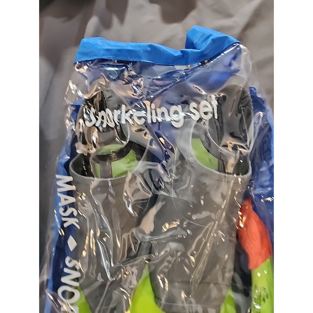 Crane Adult Snorkeling Set XL Mask Snorkel Fins Blue Green Men's 10.5-12 NEW - Picture 4 of 8